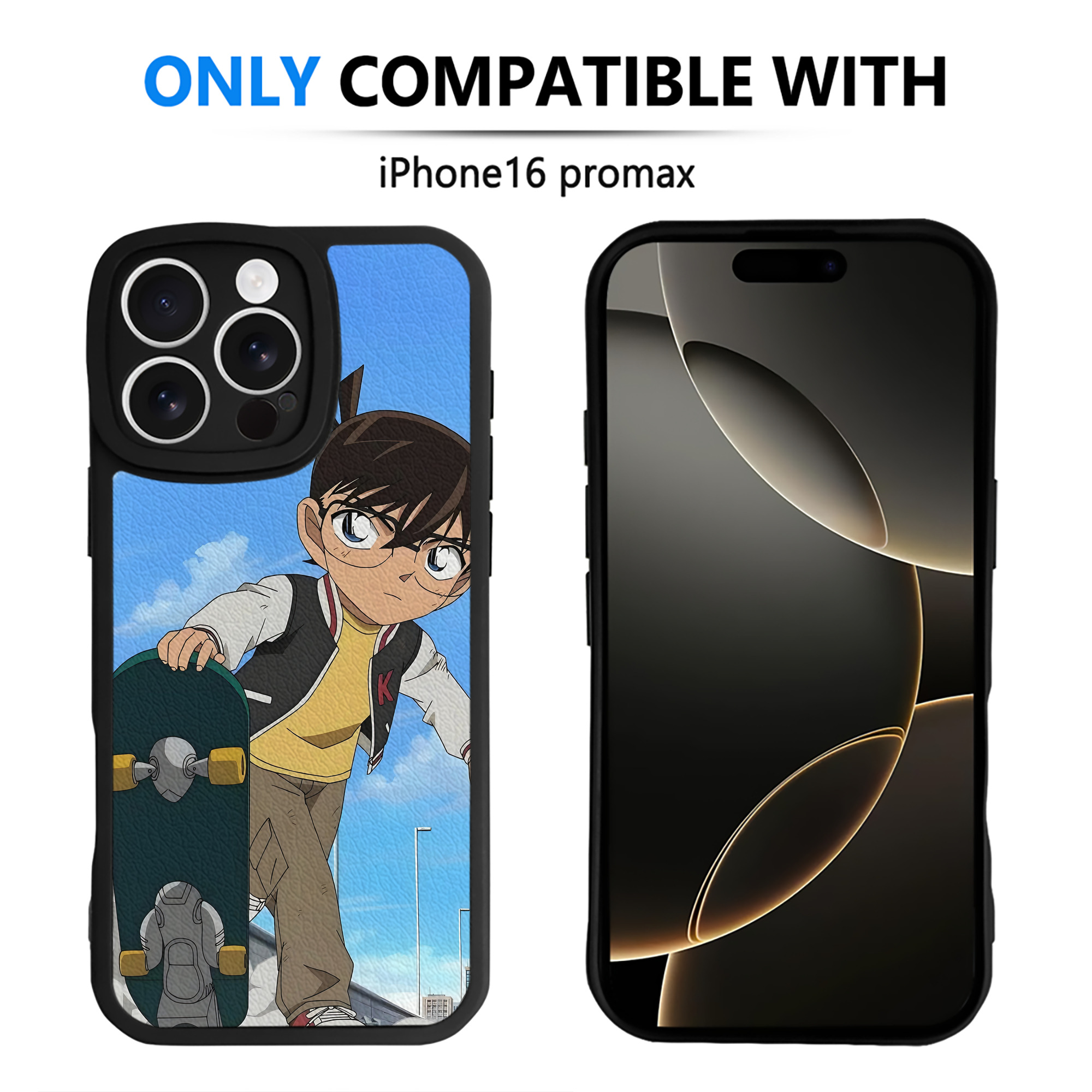 （画像用） 名探偵コナン Detective Conan 【iPhone 16シリーズ対応】シリコンスマホケース（レザー調） 材質：シリコン